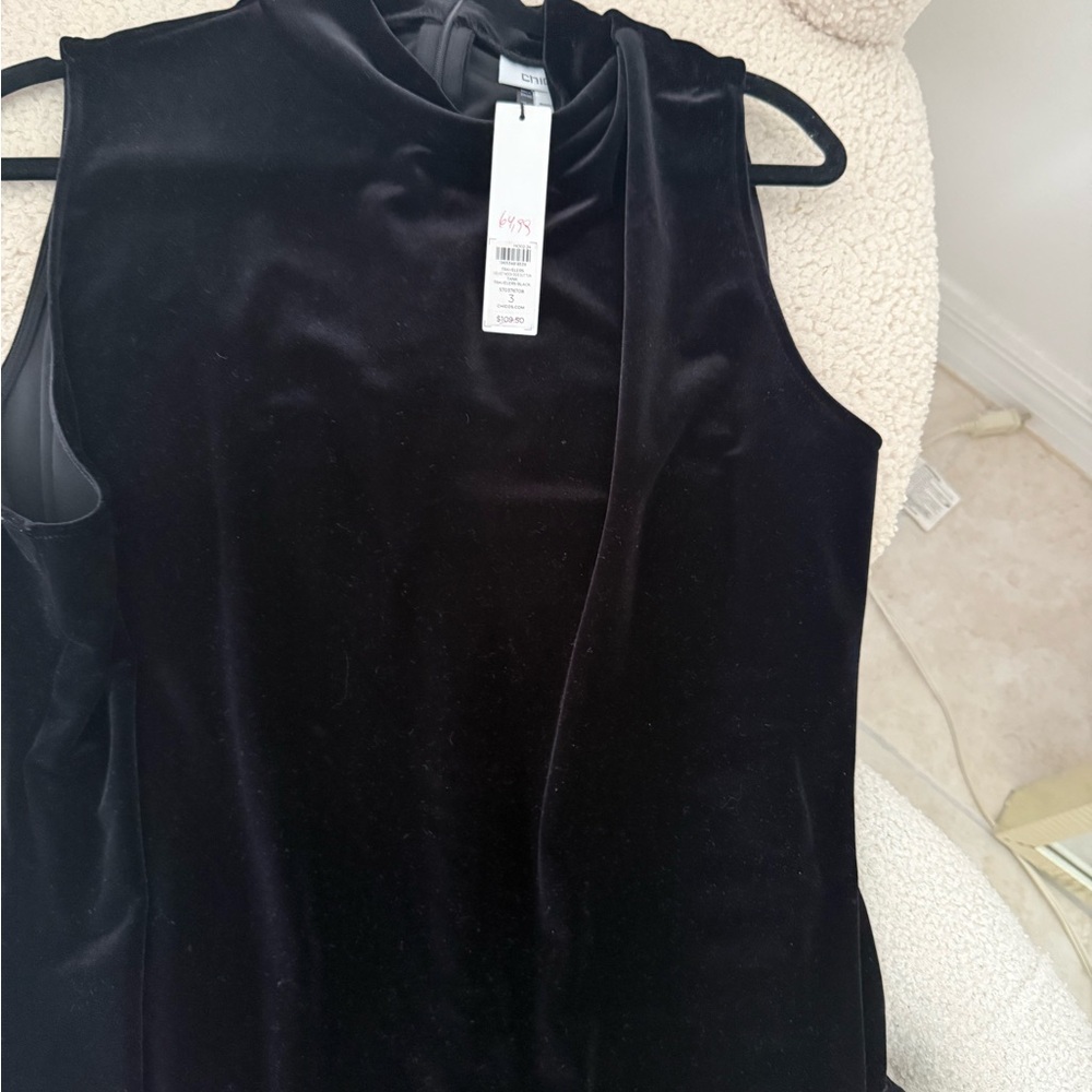 Black Velvet Sleeveless dress from Chico’s, size 3 by Chico’s, equal to XL( 16) - Picture 2 of 4